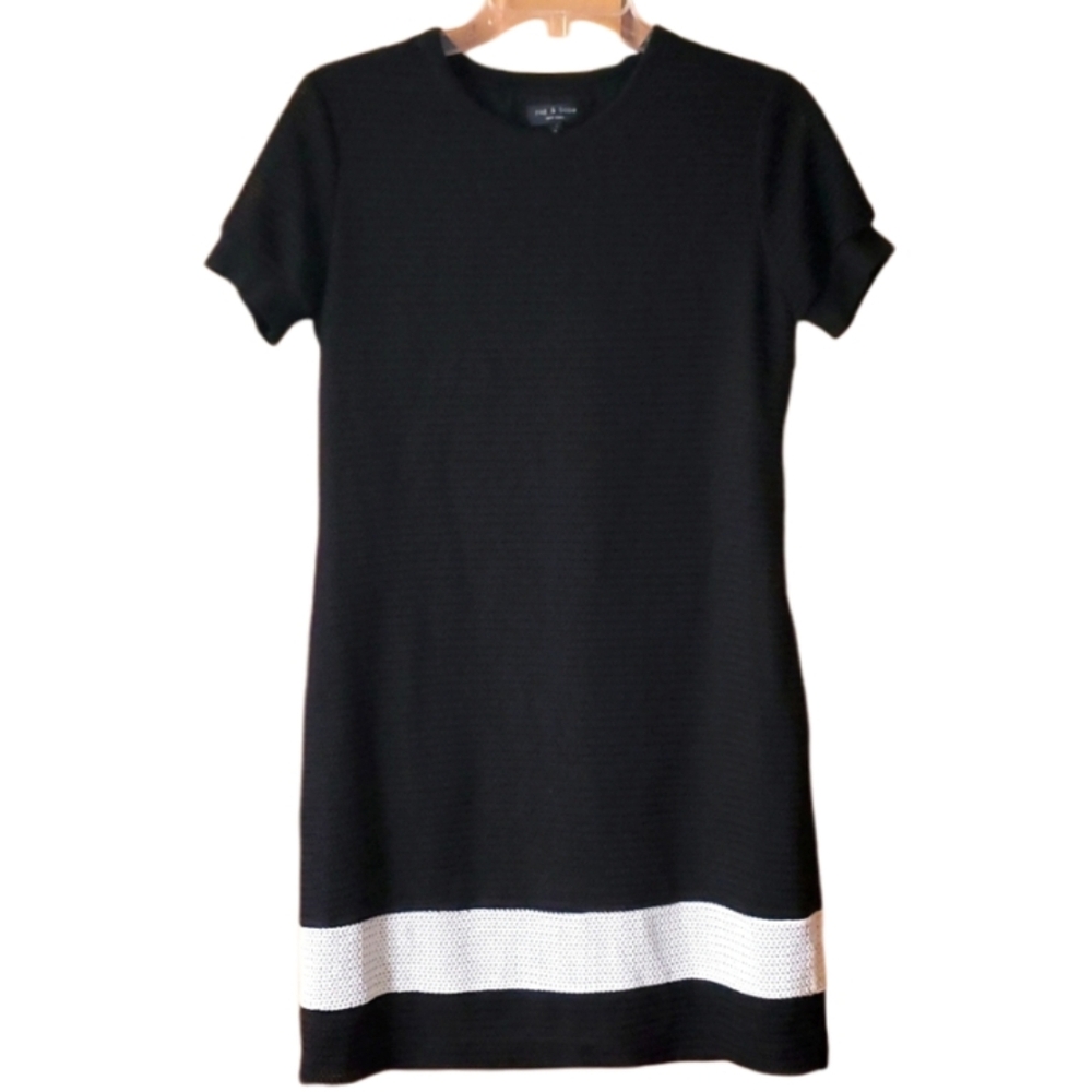 Rag & Bone Valerie Mesh Mini‎ Dress Size 6 in Black and White
